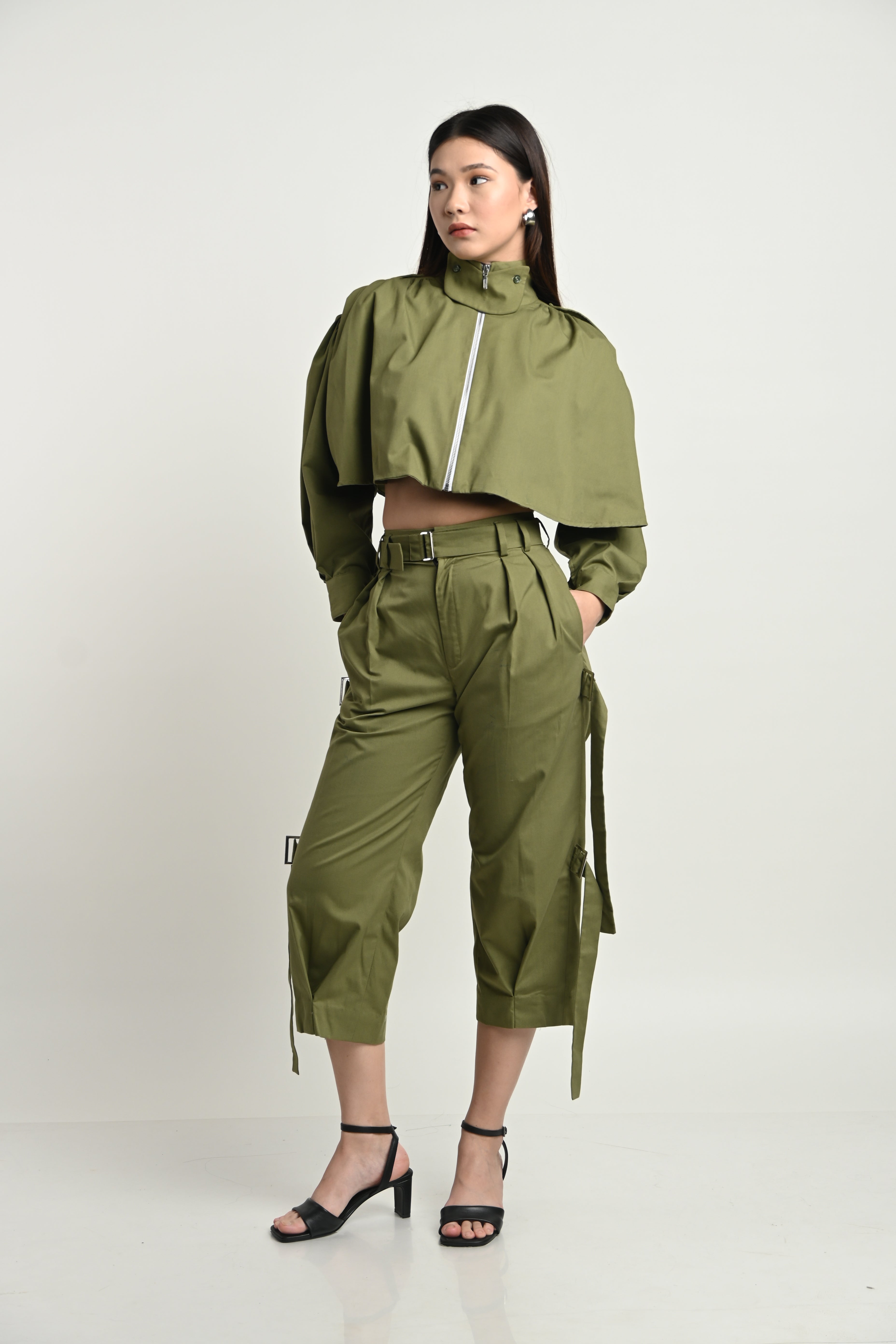 Olive Green Zipper