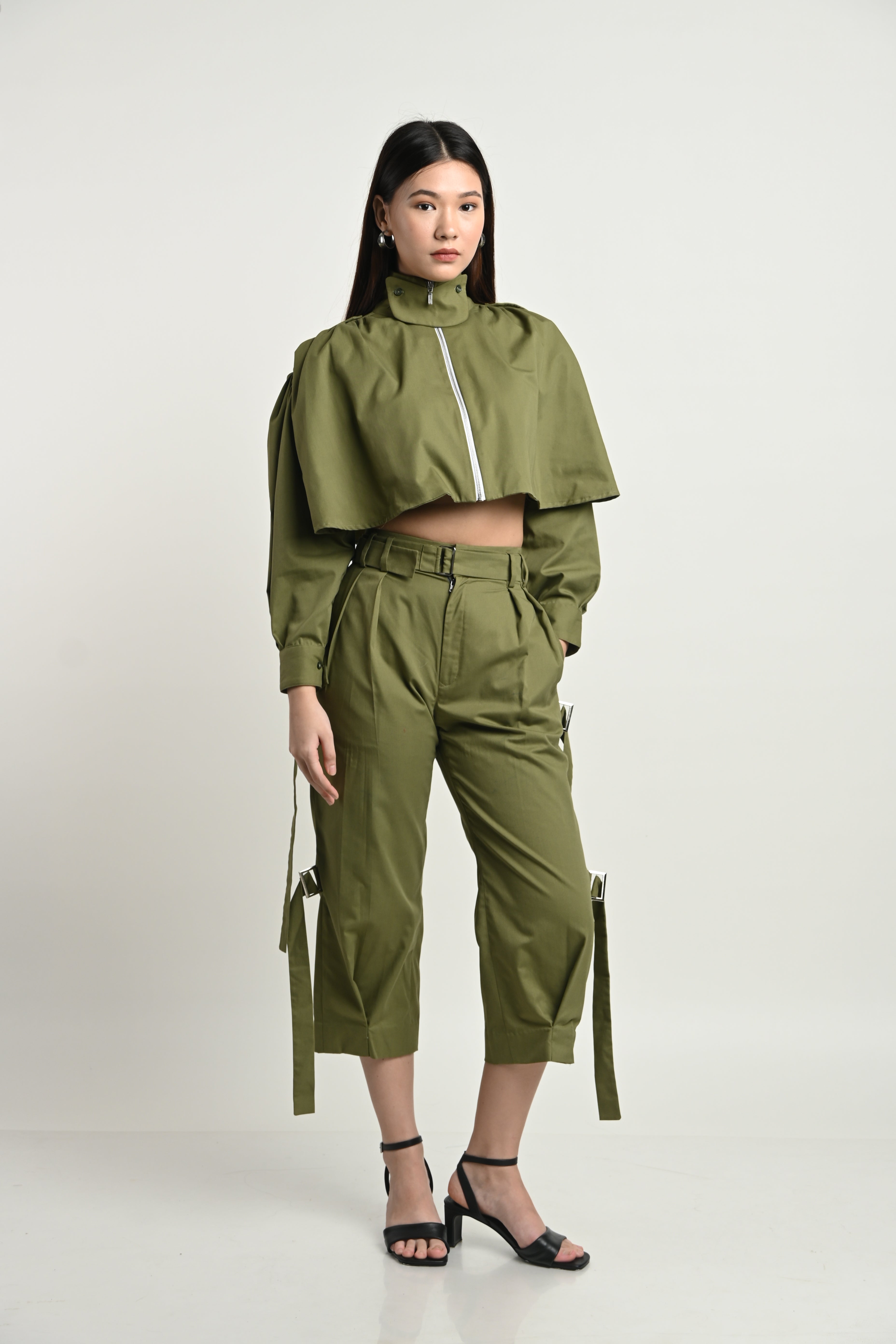 Olive Green Zipper