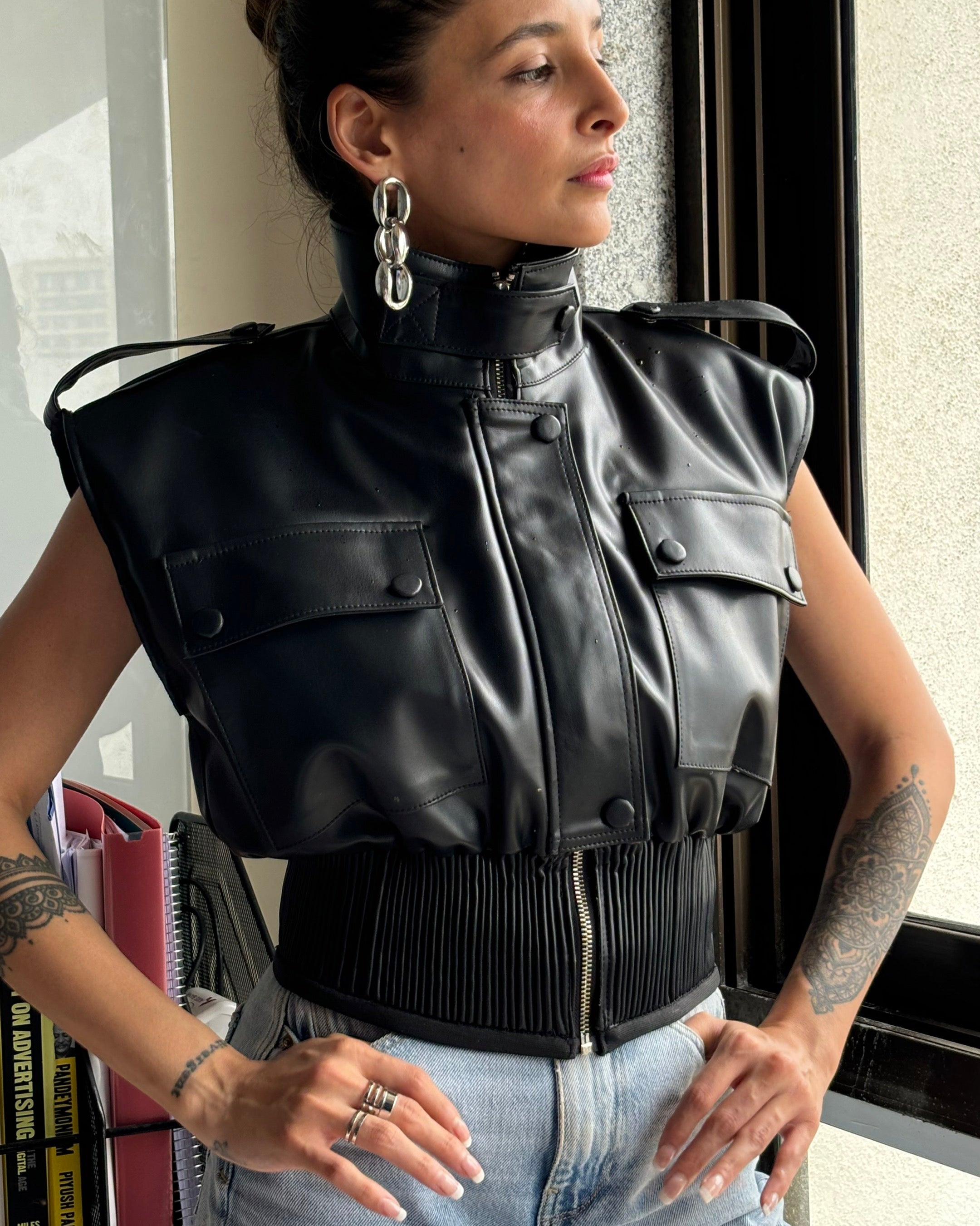 Leather Ribbed Vest