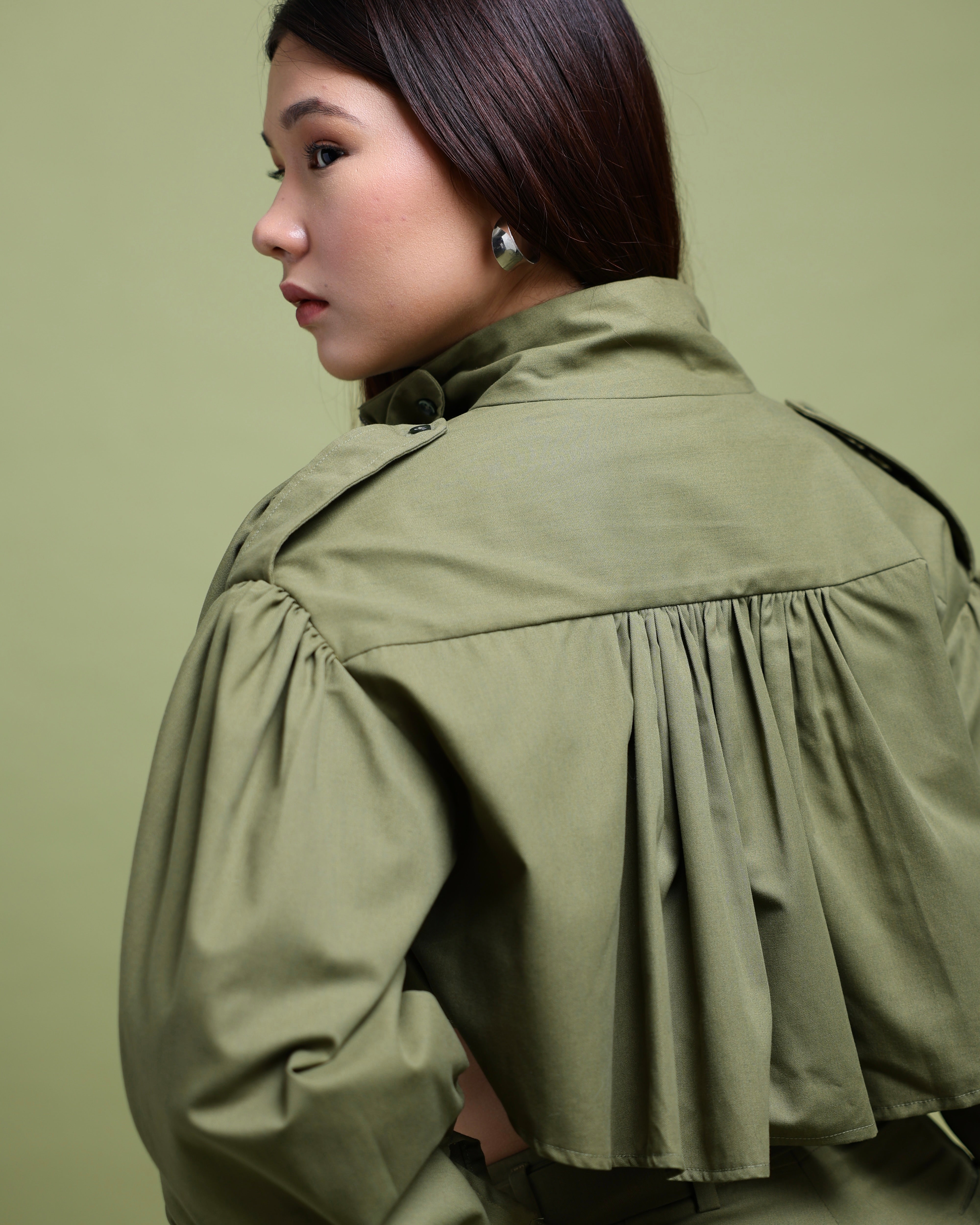 Olive Green Zipper