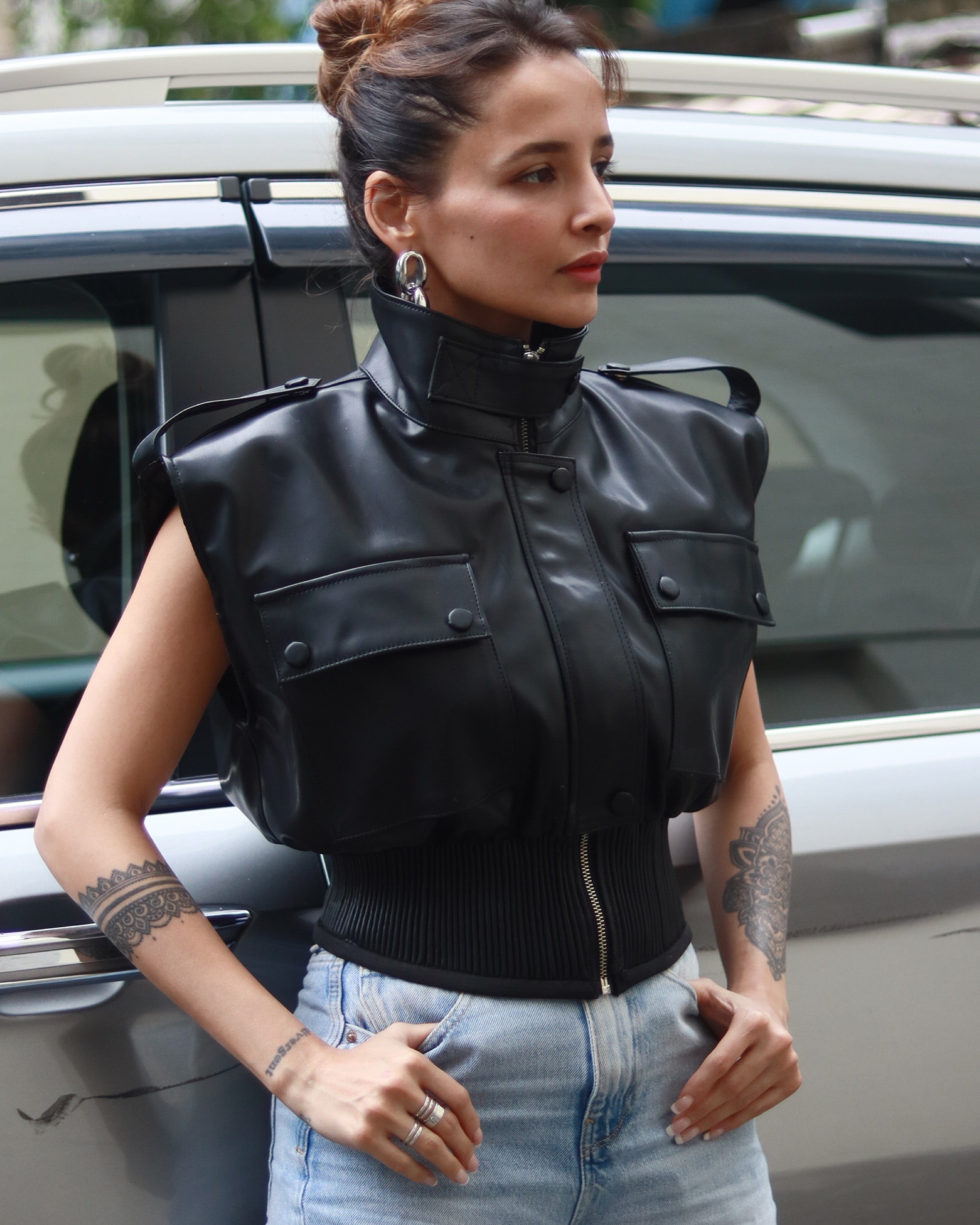 Leather Ribbed Vest