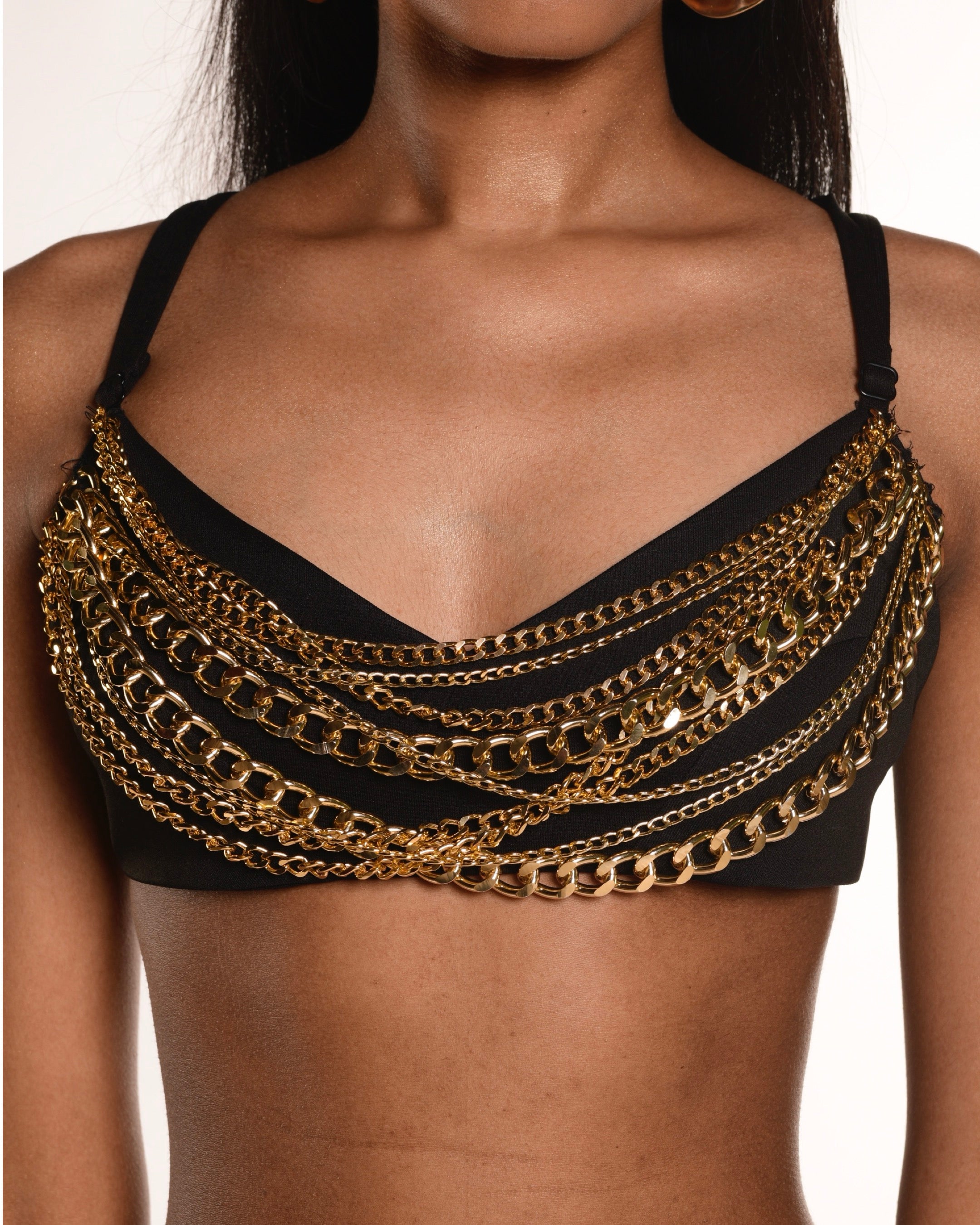 Silver Chain Embellished Crop