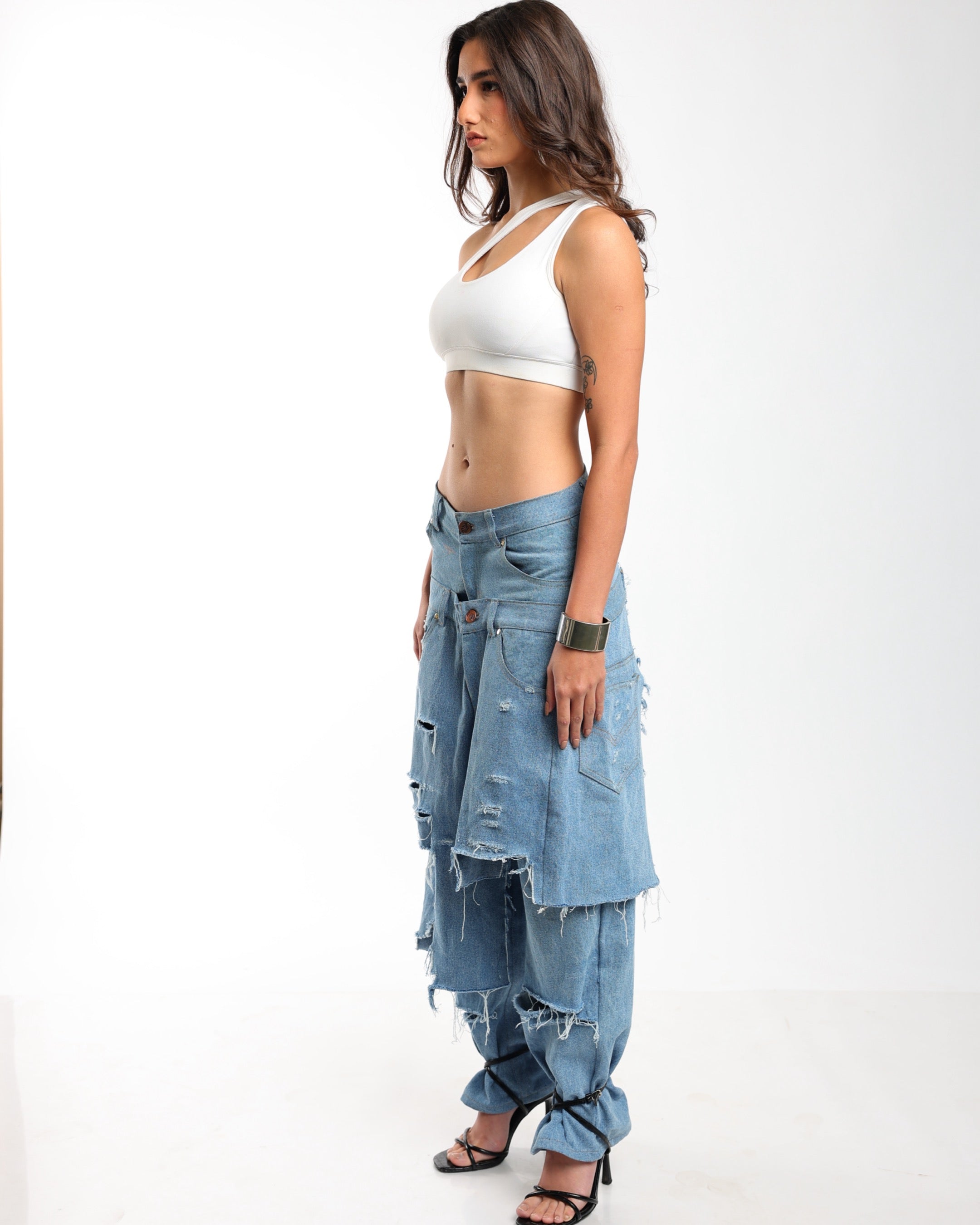 Asymmetric Distressed Denim – Modern Distressed Jeans