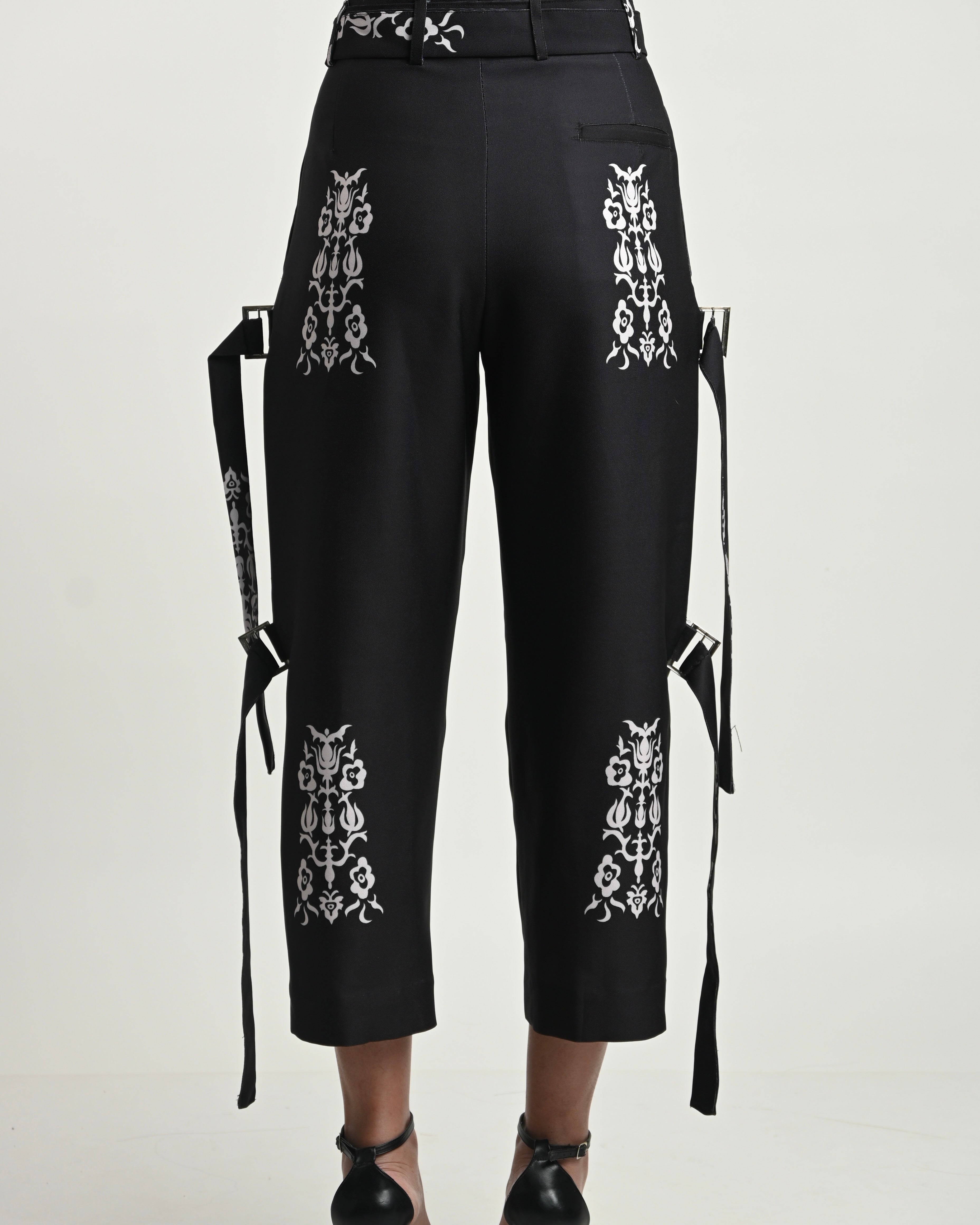 Black Floral Trouser