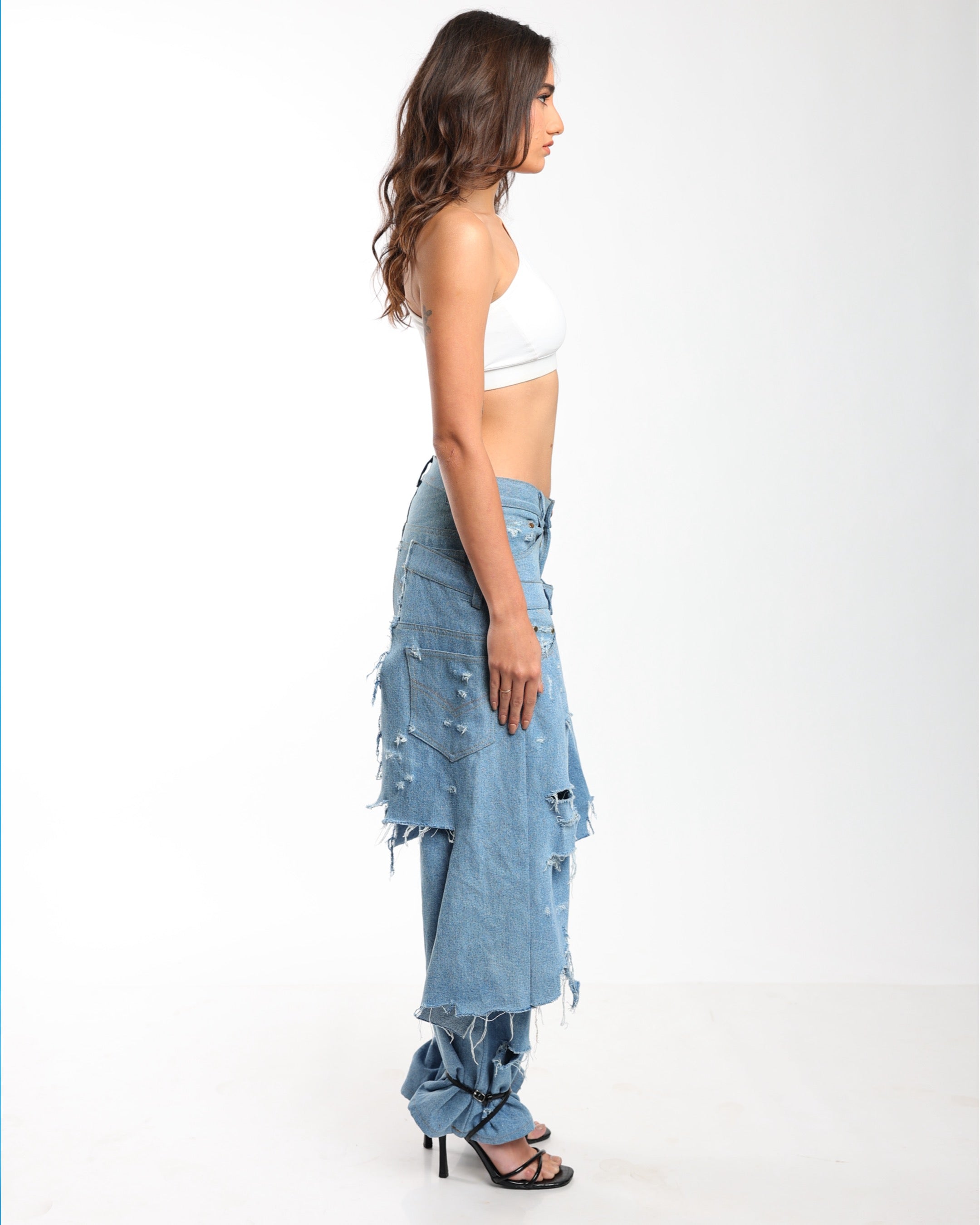 Asymmetric Distressed Denim – Modern Distressed Jeans